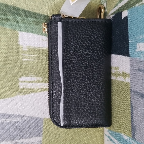 Michael Kors Pipper Small Corner Zip Card Case In Black - Picture 4 of 9